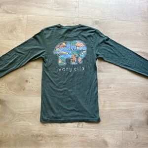 Ivory Ella Forest Green Elephant Tee